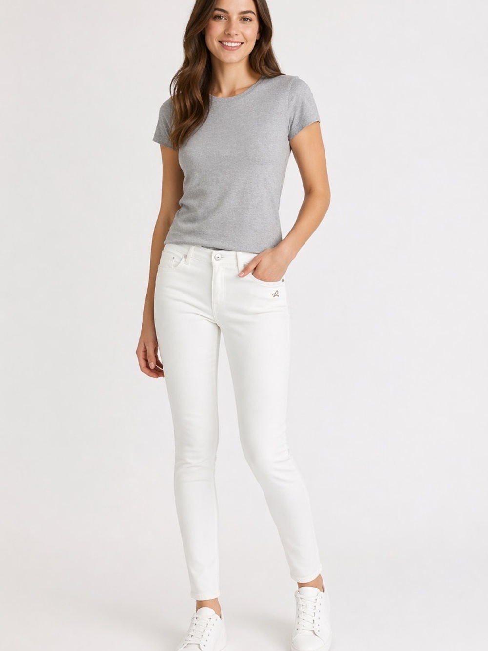 DL 1961 Womens 25 Florence Instasculpt "Milk" White Skinny Jeans